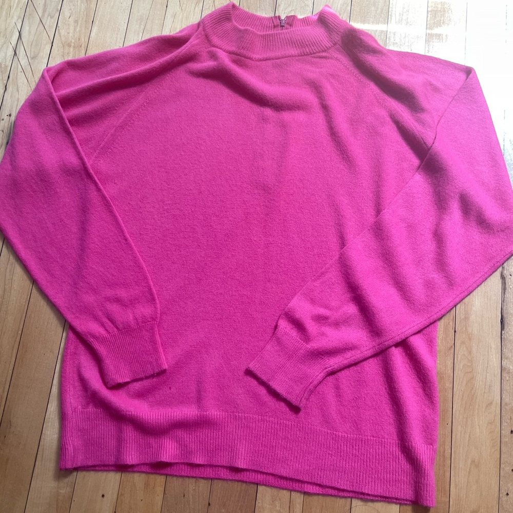 Cashmere Sweater, Vintage, Sz 36, Hot Pink